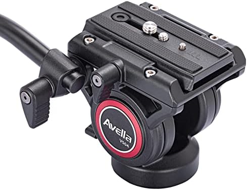 Avella Video Tripod Fluid Head with Quick Release Plate, Lightweight Heavy Duty Compatible with Manfrotto,Max Load 13.2lb/6kg for Video Canon Nikon Sony Olympus Panasonic DSLR Camera, V504
