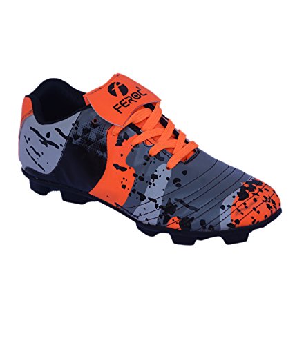 FEROC Orange Multicolor Football Shoe (5, Orange)