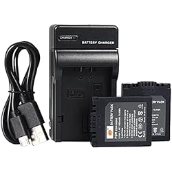 DSTE S006E - Batería de iones de litio (2 unidades) y cargador micro USB compatible con cámara Panasonic CGR-S006E CGR-S006A1B CGA-S006 Lumix DMC-FZ18 DMC-FZ8 DMC-FZ38 DMC-FZ35 DMC-FZ7 Leica V-LUX1
