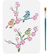 FINGERINSPIRE Mason Jar Floral Stencil 29.7x21cm Plastic Reusable Drawing Stencils