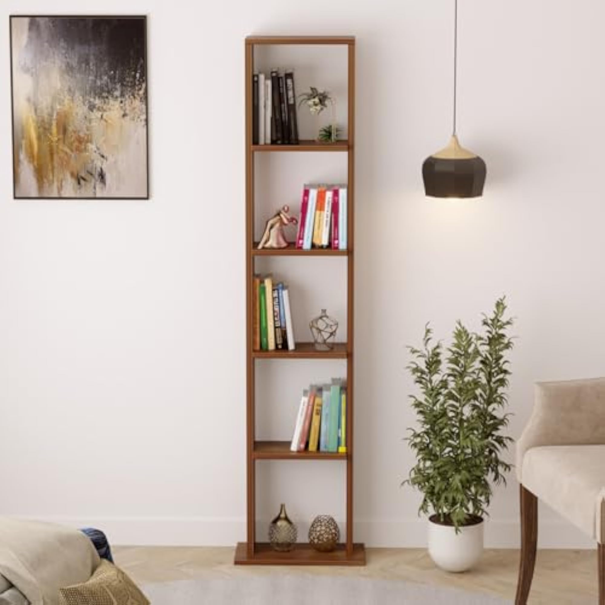 Engineered Wood Bookshelf Cabinet Organizer with Shelves