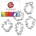 Ann Clark Cookie Cutters 5-Piece Mini Thanksgiving Cookie Cutter Set with Recipe Booklet, Mini Maple Leaf, Mini Oak Leaf, Mini Pumpkin, Mini Apple and Mini Acorn