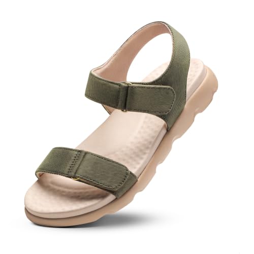 Image of Frido Cloud Comfort Back Strap Sandals for women, Stylish Sandals with Ergonomic Arch Support, Soft Cushioned Footbed & Breathable Canvas Upper for Work, Travel & Outings