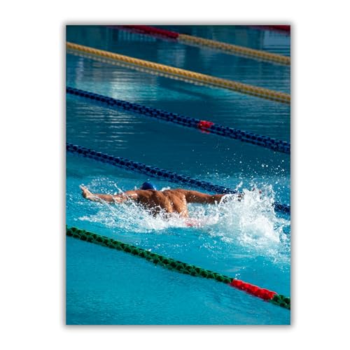 Summit Designs Swimming Wall Art 11x14 Butterfly Stroke Blue