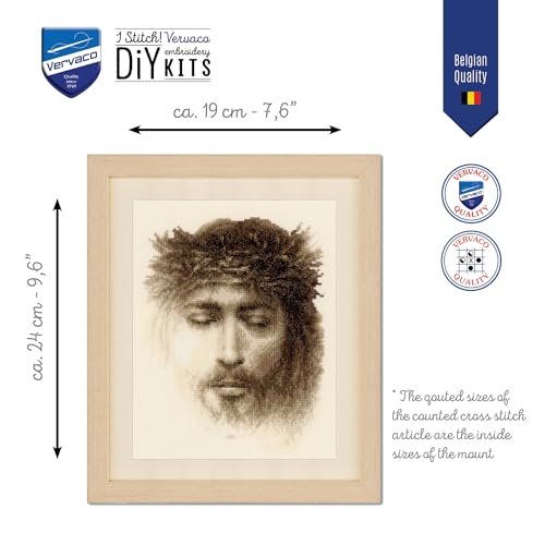 Kit broderie point de croix compté Jésus Vervaco tableau de créateur