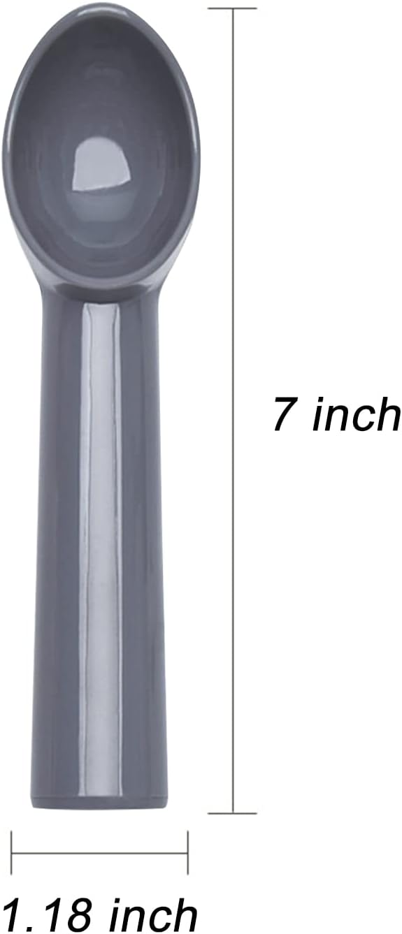Heavy Duty Durable Ice Cream Scoop,Nonstick Anti-Freeze Plastic Spoon,Professional Icecream Scoop,Ice Cream Scoop,Grey,2 Pieces,7 inches.