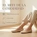 Imagen de GLAMORA Bailarinas Mujer Punta Fina Manoletinas Punto Zapatos Planos Slip On Calzado Transpirable Ligero Ballet Flats Cómodos Tejido Flexible Primavera Verano beige-36