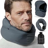 Amazon｜Ovaer ネックピロー フード付き エアー 飛行機 コンパクト