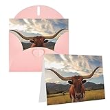 Koe Dierlijke Print Wenskaarten Gepersonaliseerde Bedankkaart Lege Notitiekaarten Met Enveloppen Voor Alle Gelegenheden