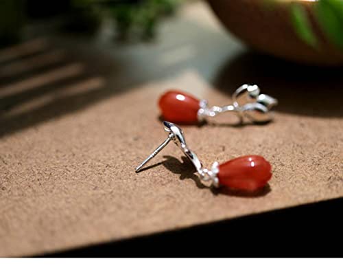 Boucles d'oreilles Agate fleur de Magnolia argent S925, le cadeau idéal