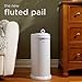 Ubbi Fluted Stainless Steel Diaper Pail, Odor Locking, No Special Bag Required, Award-Winning, Registry Must-Have, White