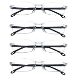 KIKAWORD 4 PCS Smart Zoom Reading Glasses, Auto Focus Glasses for Men and Women, Blue Light Protection, for Reading and Daily Activities