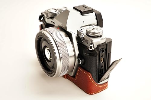 Demi camera case Olympus OM-D E-M5 II étui cuir véritable marron