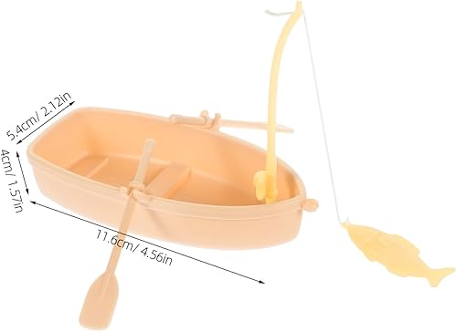 Miniatura 2 de Ciieeo 1 juego de figura de barco en miniatura de plástico para pesca, barco, natación, estilo chino, modelo de barco, océano, playa, jardín, micro