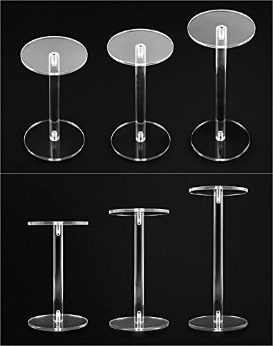 Qwork Round Acrylic Display Stand, Premium Clear Round Riser Stands, Set Of 3 #TOP2