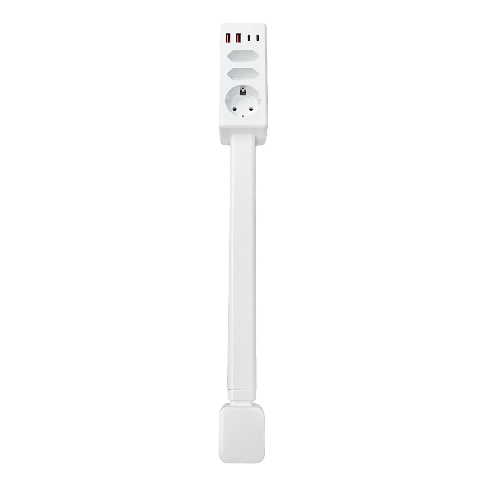 Ciabatta multipresa USB-C a 360°, estensibile, 67 cm | Potenza USB totale 3,4 A, spina girevole a 360° e piatto, estensibile da 47 a 67 cm, con nastro autoadesivo