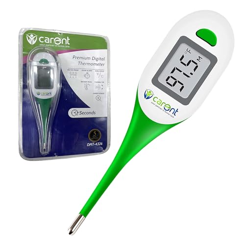Carent Waterproof Flexible Tip Digital Thermometer for Body Fever...