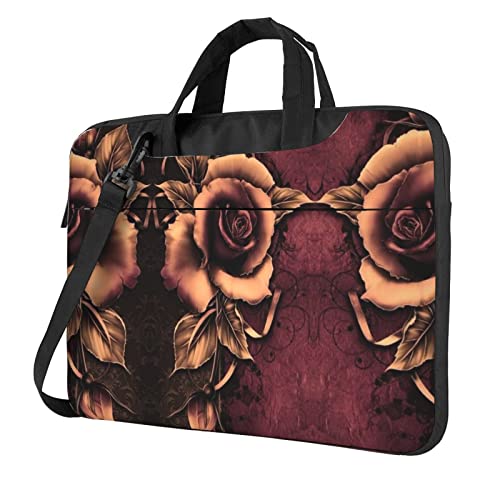 Maletín de portátil de 13 y 14 pulgadas rosa gótico con diseño de notas musicales de 40 cm