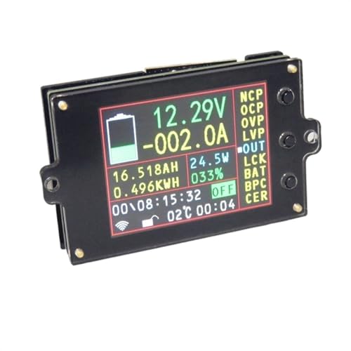 DC 120V ワイヤレス電圧計ゲージ 電流計 電圧計 バッテリー充電クーロメーター 容量 電力検出器テスター(DC120V300A)