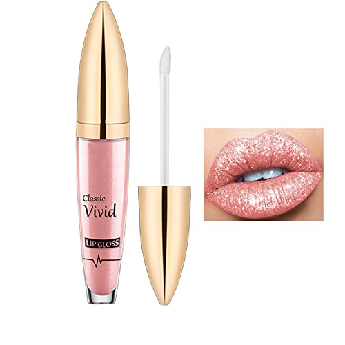 Rosarden Glitter Lip Gloss, Shimmer Lip Gloss, Diamond Shimmer Metallic Lip Gloss,Waterproof Lipstick, Glitter Liquid Lipsticks, Shiny Lip Gloss, Sparkly Glossy Metallic Shimmer, Glitter for Lips, Eyes, Cheeks ,Liquid Matte Lip Gloss, Shiny Lip Tint 