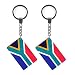 QQSD South Africa Flag Keychain South African Key Ring (2 Pack)