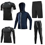 Dry Fit Männer Trainings Sportswear Set Gym Fitness Compression Sport Anzug Jogging Enge Sport Tragen Kleidung Männlichen Entsprechende Höhe 180-185CM (Gr.XL)