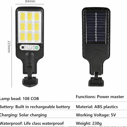 Image of 180W Led Solar Street Light Outdoor,10000LM IP65 Waterproof Solar Security Flood Lights Outdoor Motion Sensor, Wired Security Solar Powered Flood Lights for Indoor, Outside, Yard, Garden