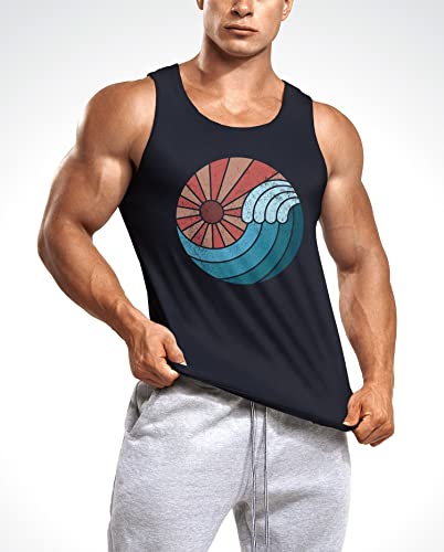 [Neverless Herren Tank-Top] + [Welle Wave Sonne Sommer Retro Vintage Printshirt Muskelshirt Muscle Shirt]
1. **Neverles
