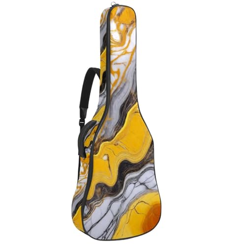 Sac pour guitare acoustique 106,7 cm antichoc et imperméable texture marbre jaune