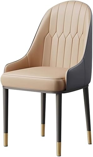 Silla de comedor de piel sintética para cocina, sillas de sala de estar, asientos ergonómicos, patas de metal de acero al carbono, sillas para el