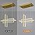 FDPBY Modern LED Chandelier 3 Rings Rectangle Gold Pendant Light Dimmable for Living Room Dining Room Bedroom Kitchen Island