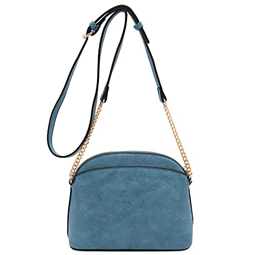 Image of FashionPuzzle Faux Leather Small Dome Crossbody Bag with Chain Strap