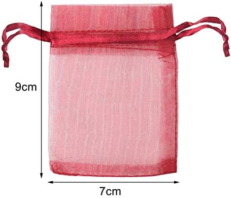 nuoshen 100Pcs Mix Color Small Organza Bags, Organza Pouches Wedding Favor Bags Jewelry Pouches with Drawstring