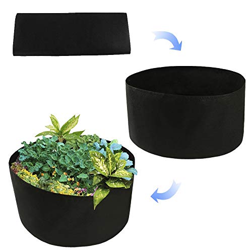 Xnferty 150 Gallons Extra Large Round Raised Garden Bed, Deep Soil Diameter 46"/ Height 22" Planting Container Grow Bags Durable Felt Fabric Planter Pot For Plants,Vegetables,Flowers (Black) #TOP2