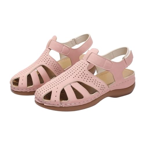 Scarpa vicina donna estate chic e confortevole retrò 38 - Ciabatte donna piscina antiscivolo spiaggia sandalo ortopedico all'aperto relax scarpe trekking romanzo classico sandali con zeppa, rosa, 40
