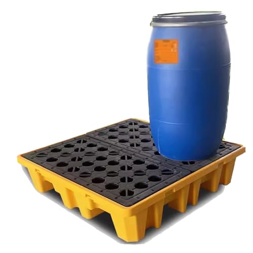 Palette de confinement des déversements pour 1/2 tambour avec bac de rétention de grille amovible
