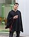COOFANDY Unisex Casual Hooded Poncho Cape Cloak Fashion Coat Hoodie Pullover with Pocket Black Large