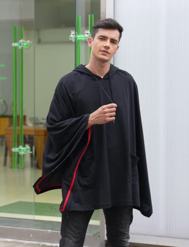 COOFANDY Unisex Casual Hooded Poncho Cape Cloak Fashion Coat Hoodie Pullover with Pocket3