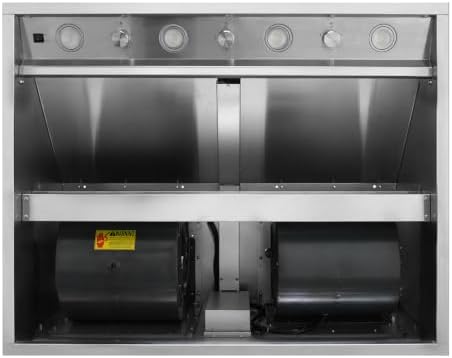 SINDA 60" Outdoor BBQ Range Hood 304 Stainless Steel with 4-Speed Fan Control 2010 CFM Dual Blowers Adjustable LED Lights Commercial Baffles — view 2