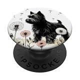 Black Cairn Terrier Floral We Love Mom Dad Lover Watercolor PopSockets Standard PopGrip