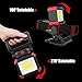 Easymaxx LED Rechargeable Work Light with Clamp, 2Pack 2100LM COB Magnetic Clip on Worklight 270° Rotating with Mobile Charger, Portable Clamp Work Light for Boats, Car Repairing, Job Site Lighting