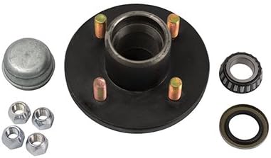 Uriah Products UW000150 Replacement Trailer Hub Kit for BT8 Spindles (4 Bolt on 4" Circle) — 1" Inner Dia. Bearings, Black