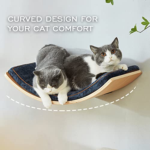 Liorce Curved Cat Wall Bed (Large Size) With 2 Cat Wall Steps #TOP3