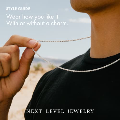 Next Level Jewelry ITProLux 925 Sterling Silver Rope Chain Necklaces, Diamond-Cut Chain, Men's & Women's (1.5MM-5.5MM)2
