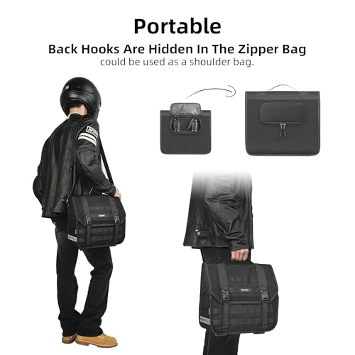 Rhinowalk Alforjes de motocicleta, alforjes à prova d'água, liberação rápida de 13 L, bolsa de pend