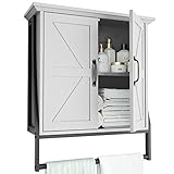 MXARLTR Mueble de baño montado en la pared, armario de pared con puertas