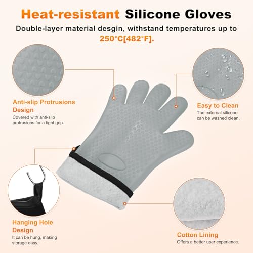 Gants de four en silicone résistant chaleur et dessous de plat - 3