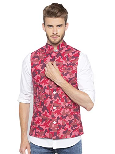 Nick&Jess Mens Printed Nehru Jacket