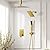 Brushed Gold Shower System, STARBATH 12+6" Multi Head Shower Set with Handheld Spray for Couples, Ceiling Mount Rainfall Shower Faucet Set with 3 Way Shower Valve with 5 Diverter and Trim Kit Complete