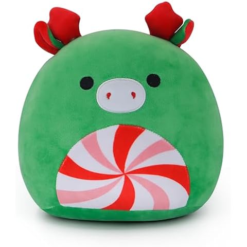 TXDRRA Green Christmas Cow Plush Toy, 9.8-Inch Adorable Stuffed Animal, Soft and Cuddly Pillow for Kids, Boys, Girls, and Festive Home Decor Cover